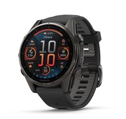 Garmin fēnix® 8 – 43мм AMOLED Sapphire Carbon grey DLC titanium with Black/pebble grey silicone band цена и информация | Смарт-часы (smartwatch) | hansapost.ee