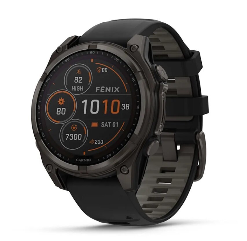 Garmin fēnix® 8 – 47mm Solar Sapphire carbon gray DLC titanium with black/pebble gray silicone hind ja info | Nutikellad, laste nutikellad | hansapost.ee