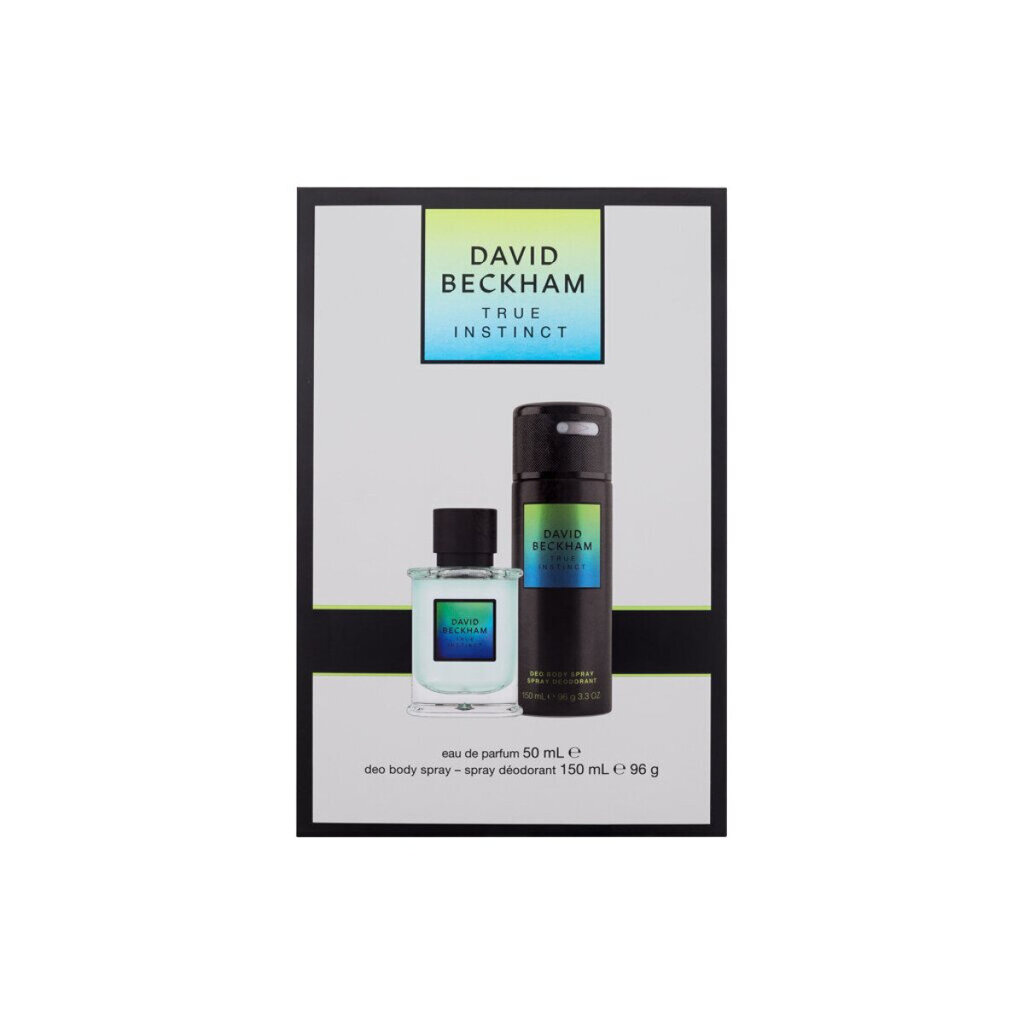 Komplekt David Beckham True Instinct meestele: Lõhnavesi EDP, 50 ml + Pihustatav deodorant, 150 ml hind ja info | Parfüümid meestele | hansapost.ee