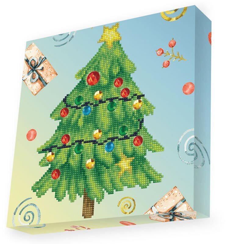 Teemantmosaiik Merry christmas tree, 28x28 cm цена и информация | Teemantmaalide komplektid | hansapost.ee