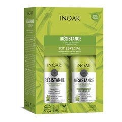 Набор средств для укрепления волос INOAR Resistance Fibra de Bambu Duo Kit: шампунь 250 мл + кондиционер 250 мл цена и информация | INOAR Духи, косметика | hansapost.ee