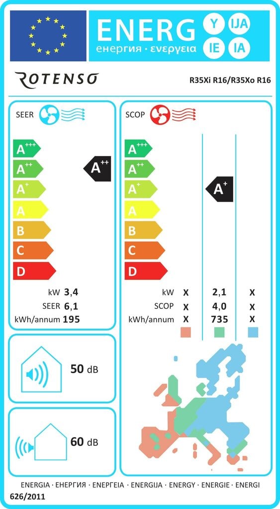 Õhukonditsioneer/soojuspump Rotenso Roni 3.5kW R35Xi цена и информация | Konditsioneerid, kliimaseadmed | hansapost.ee