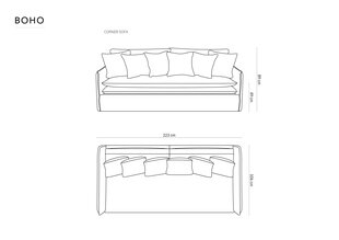 Diivan Micadoni Boho, 223x106x89 cm, must price and information | Sofa beds and sofas | hansapost.ee