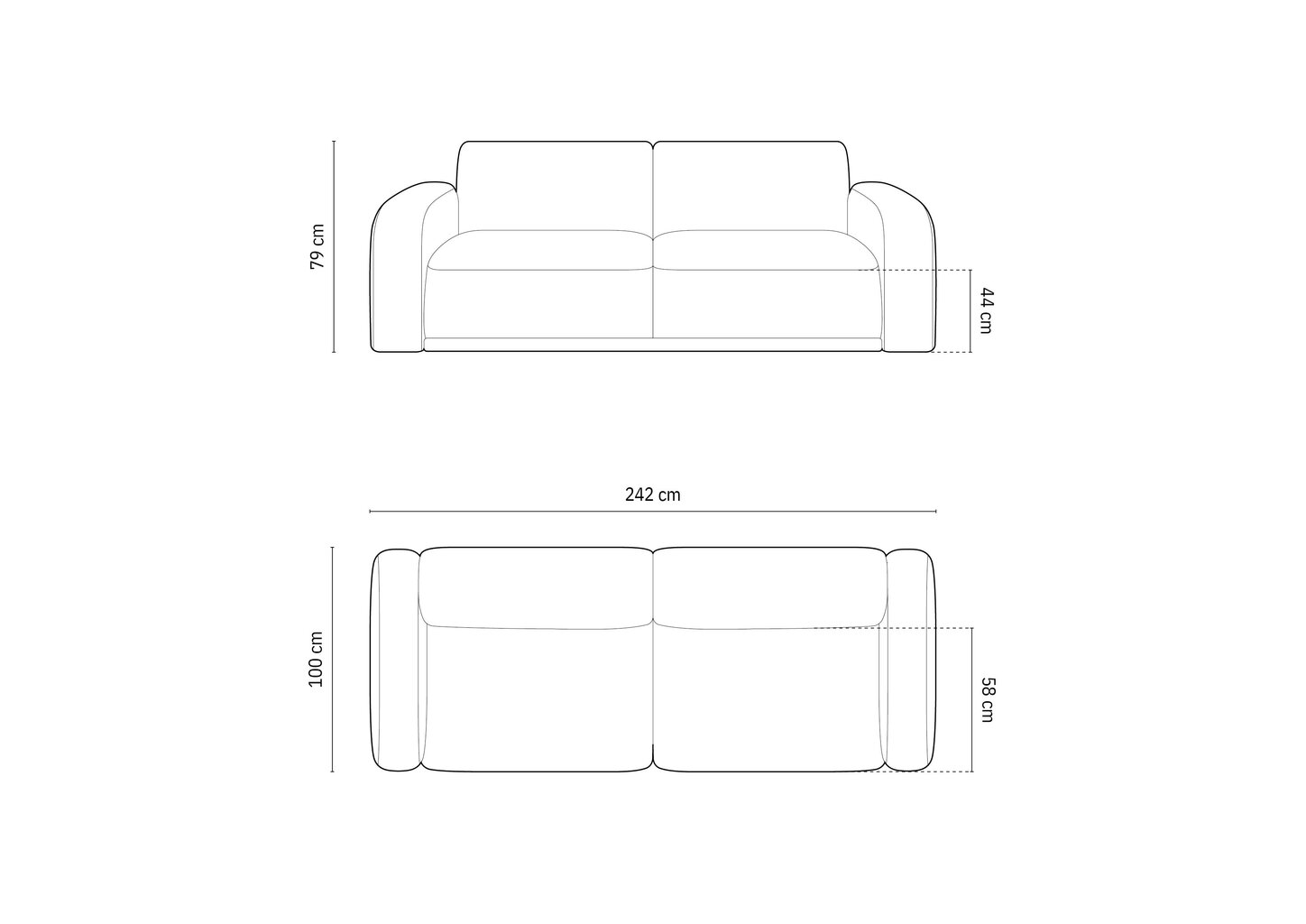 Diivan Micadoni Erin, 242x100x79 cm, hall hind ja info | Diivanvoodid ja diivanid | hansapost.ee