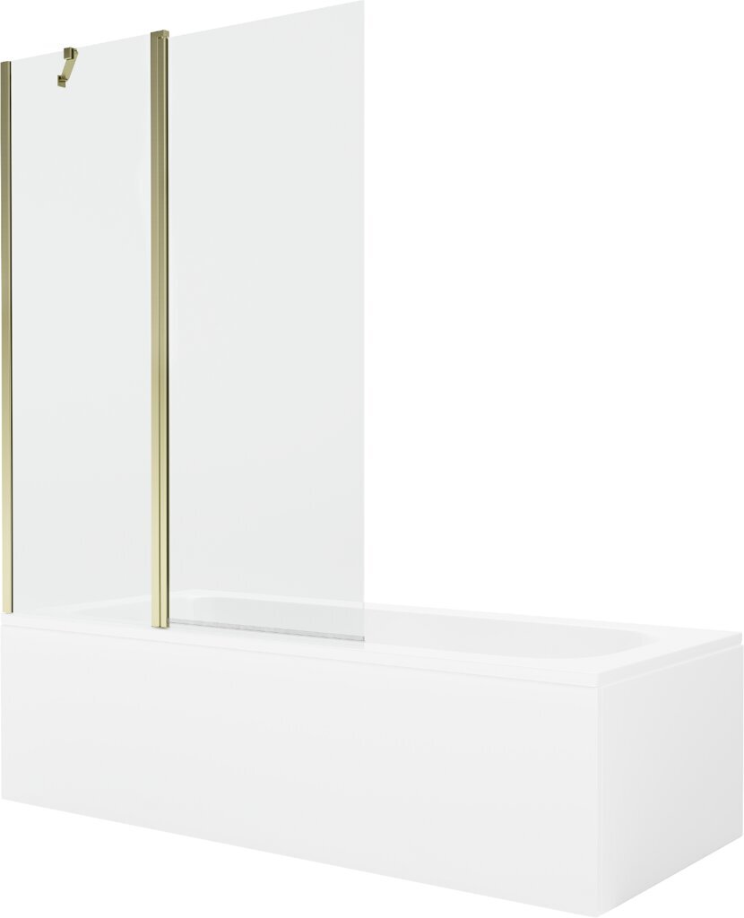 Vann Mexen Vega viimistluse ja klaasseinaga, 160x70 cm + 120 cm, White+Gold/Transparent цена и информация | Vannid | hansapost.ee