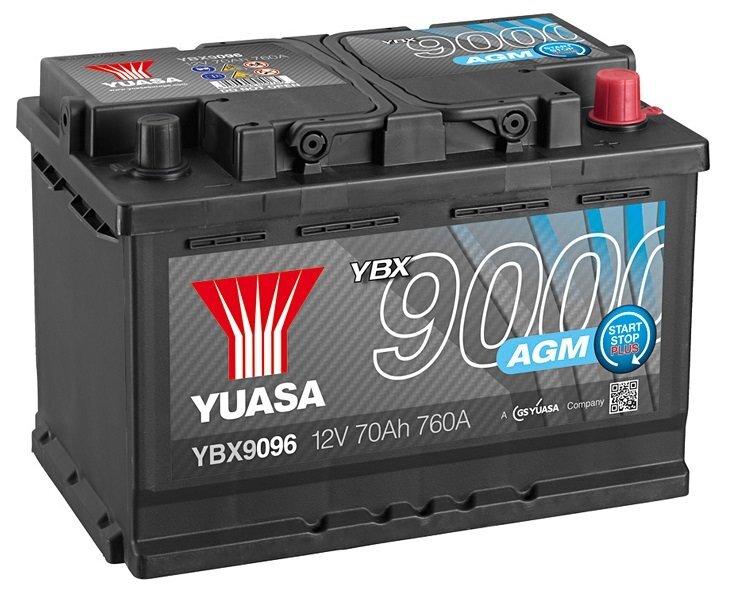 Aku Yuasa AGM YBX9096 70Ah 12V 760A hind ja info | Autoakud | hansapost.ee