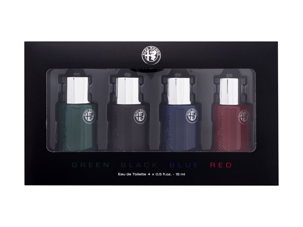 Tualettvee komplekt Alfa Romeo Green EDT meestele, 4x15 ml цена и информация | Parfüümid naistele | hansapost.ee