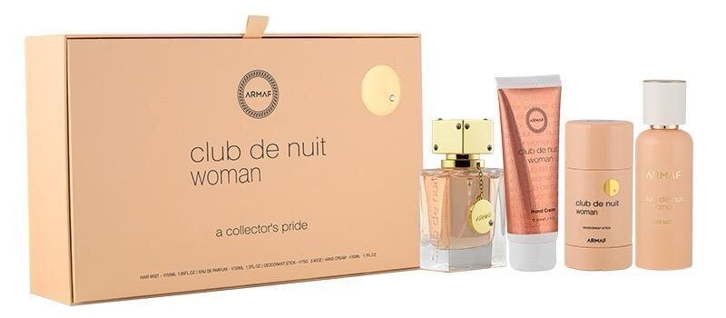 Komplekt Armaf Club De Nuit naistele: Lõhnavesi EDP, 30 ml + pulkdeodorant, 75 g + kätekreem, 50 ml + juukselakk, 55 ml price and information | Parfüümid naistele | hansapost.ee