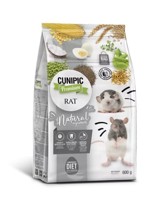 Toit rottidele Cunipic Premium Rat, 600 g hind ja info | Toit väikeloomadele | hansapost.ee