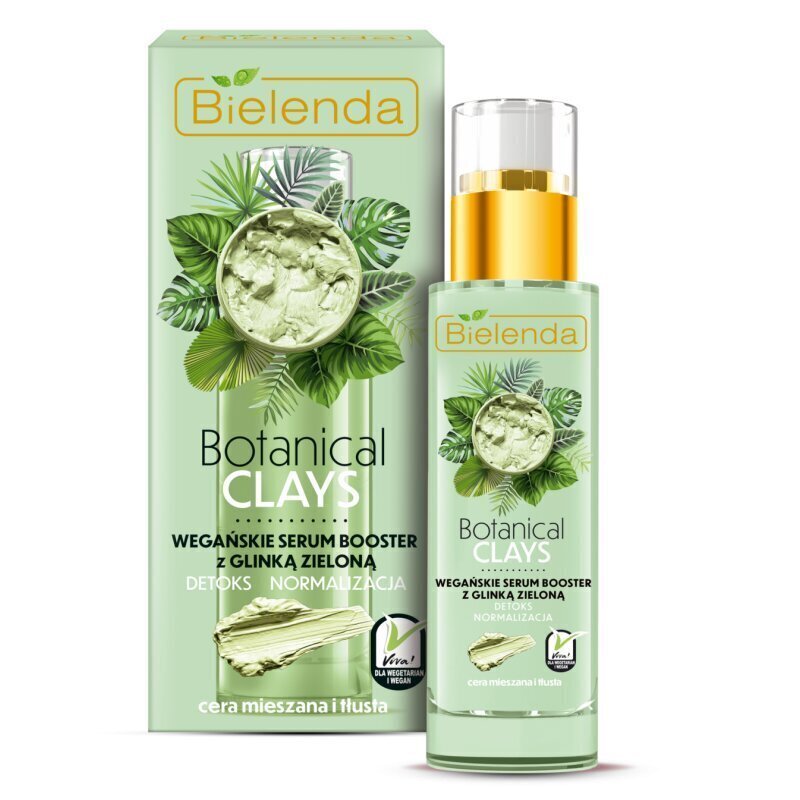 Puhastav näoseerum-tugevdaja Bielenda Botanical Clays Vegan Booster 30 ml hind ja info | Näoõlid, ampullid ja seerumid | hansapost.ee