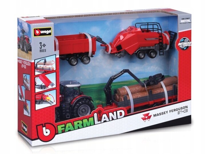 Mängutraktor Bburago Tractor Massey Ferguson 31703, 10 cm hind ja info | Mänguasjad poistele | hansapost.ee