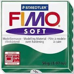 Моделин Fimo Soft Emerald, 56 гр., зелёный цена и информация | Принадлежности для рисования, лепки | hansapost.ee