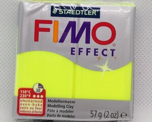 Моделин Fimo Effect 56г., желтый цена и информация | Принадлежности для рисования, лепки | hansapost.ee