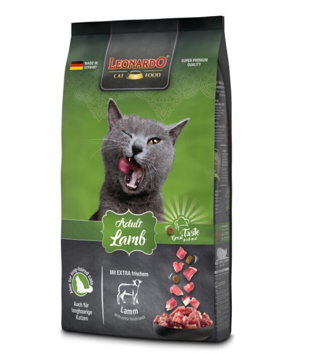 Leonardo Adult Lamb Rice koos lambalihaga, 1,8 kg hind ja info | Kassi kuivtoit ja kassikrõbinad | hansapost.ee