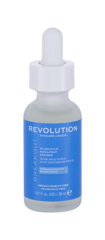 Näoseerum Revolution Skincare 2% Salicylic Acid, 30 ml цена и информация | Näoõlid, ampullid ja seerumid | hansapost.ee
