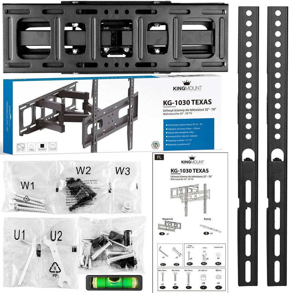 King Mount KG-1030 Texas 32-70" цена и информация | Teleri seinakinnitused ja hoidjad | hansapost.ee