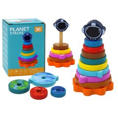 Puidust püramiid Planetos Lean Toys, 10 tk цена и информация | Игрушки для малышей | hansapost.ee