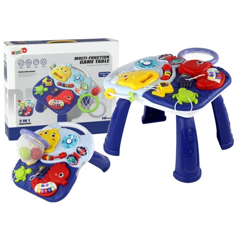 Õppelaud 2in1 Sea Animals Basket Balls Lean Toys, sinine hind ja info | Beebide mänguasjad | hansapost.ee