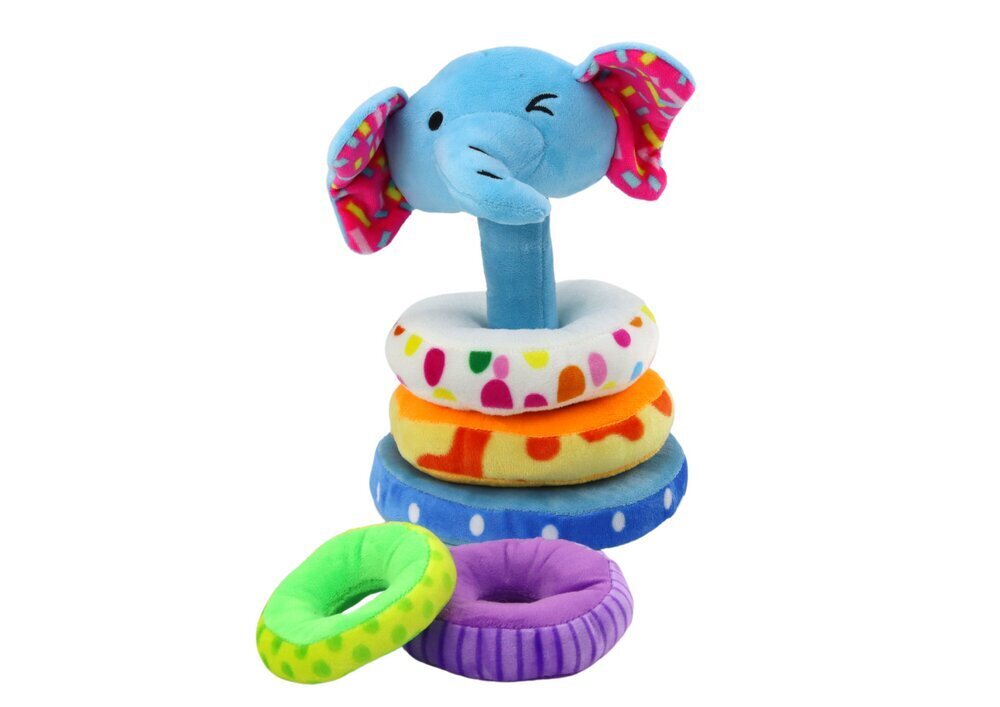 Pehme püramiid Elephant Lean Toys, 6 d, 24 cm hind ja info | Beebide mänguasjad | hansapost.ee