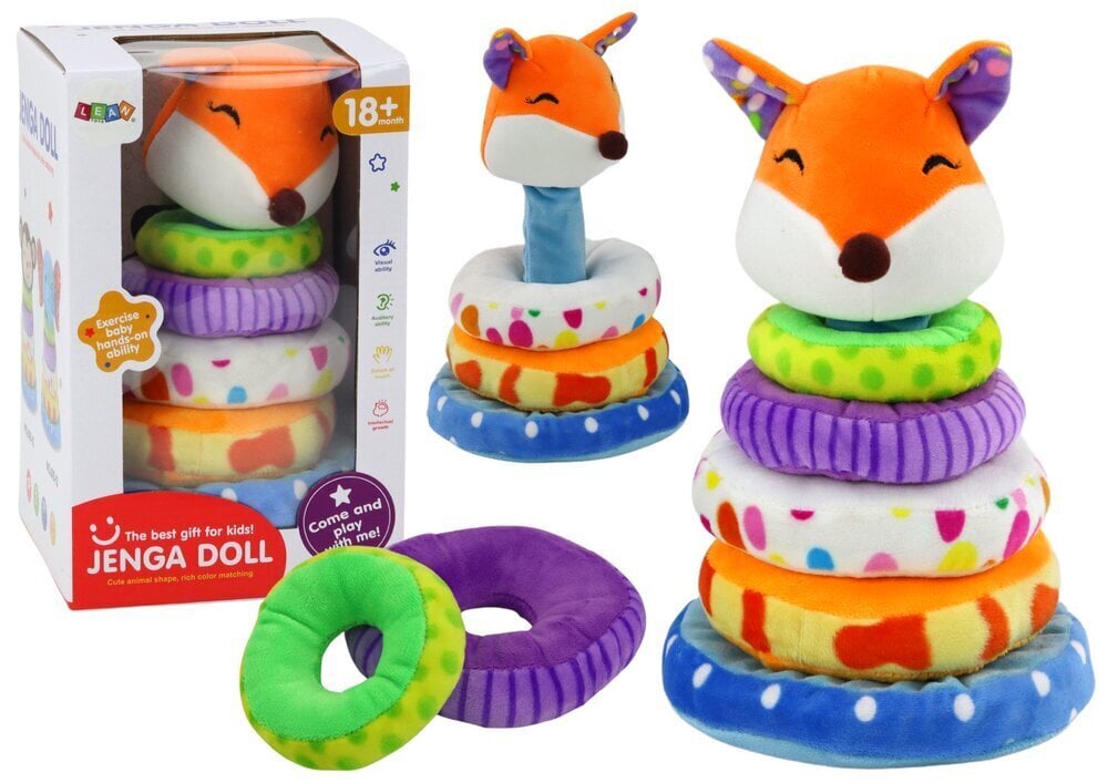 Pehme püramiid Fox Lean Toys, 6 d, 27 cm hind ja info | Beebide mänguasjad | hansapost.ee