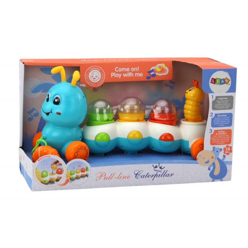 Tõmbatav beebimänguasi Lean Toys Caterpillar price and information | Beebide mänguasjad | hansapost.ee