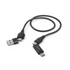 Hama 4-in-1 mitme laadimiskaabel, USB-C ja USB-A – USB-C ja mikro-USB, 1,5 m цена и информация | Кабели и провода | hansapost.ee