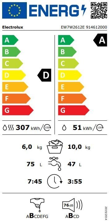 Electrolux EW7W2612E цена и информация | Pesumasinad | hansapost.ee