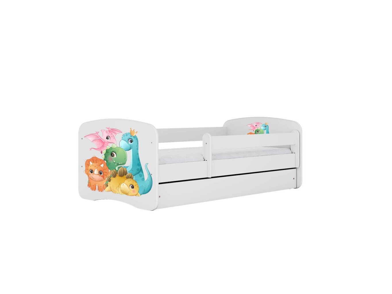 Lastevoodi ilma madratsita/sahtlita Kocot Kids BabyDreams White tiny dinos, valge hind ja info | Lastevoodid | hansapost.ee