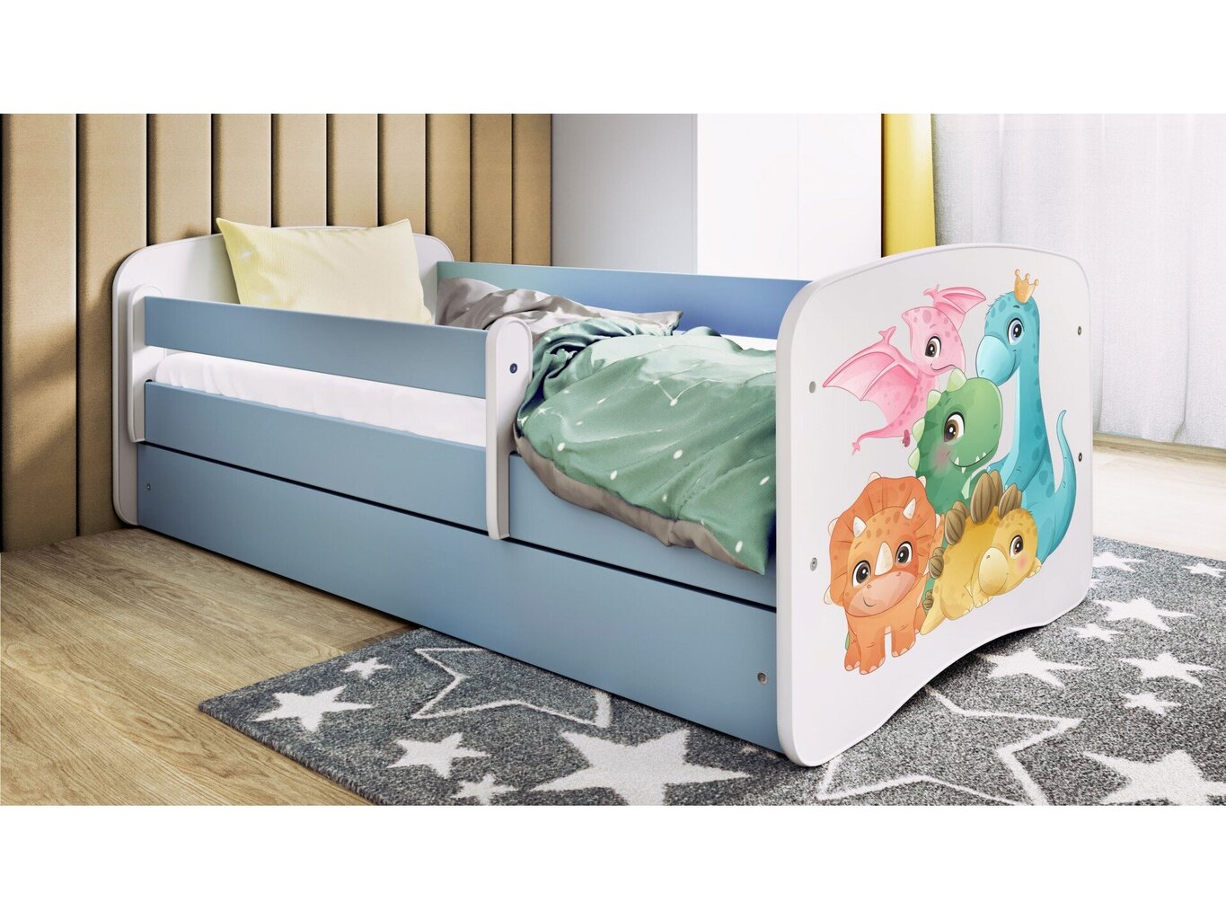 Lastevoodi ilma madratsita/sahtlita Kocot Kids BabyDreams Blue tiny dinos, sinine hind ja info | Lastevoodid | hansapost.ee