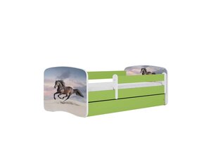 Lastevoodi ilma madratsita/sahtlita Kocot Kids BabyDreams Green galloping horse, roheline hind ja info | Lastevoodid | hansapost.ee