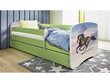 Lastevoodi ilma madratsita/sahtlita Kocot Kids BabyDreams Green galloping horse, roheline цена и информация | Lastevoodid | hansapost.ee