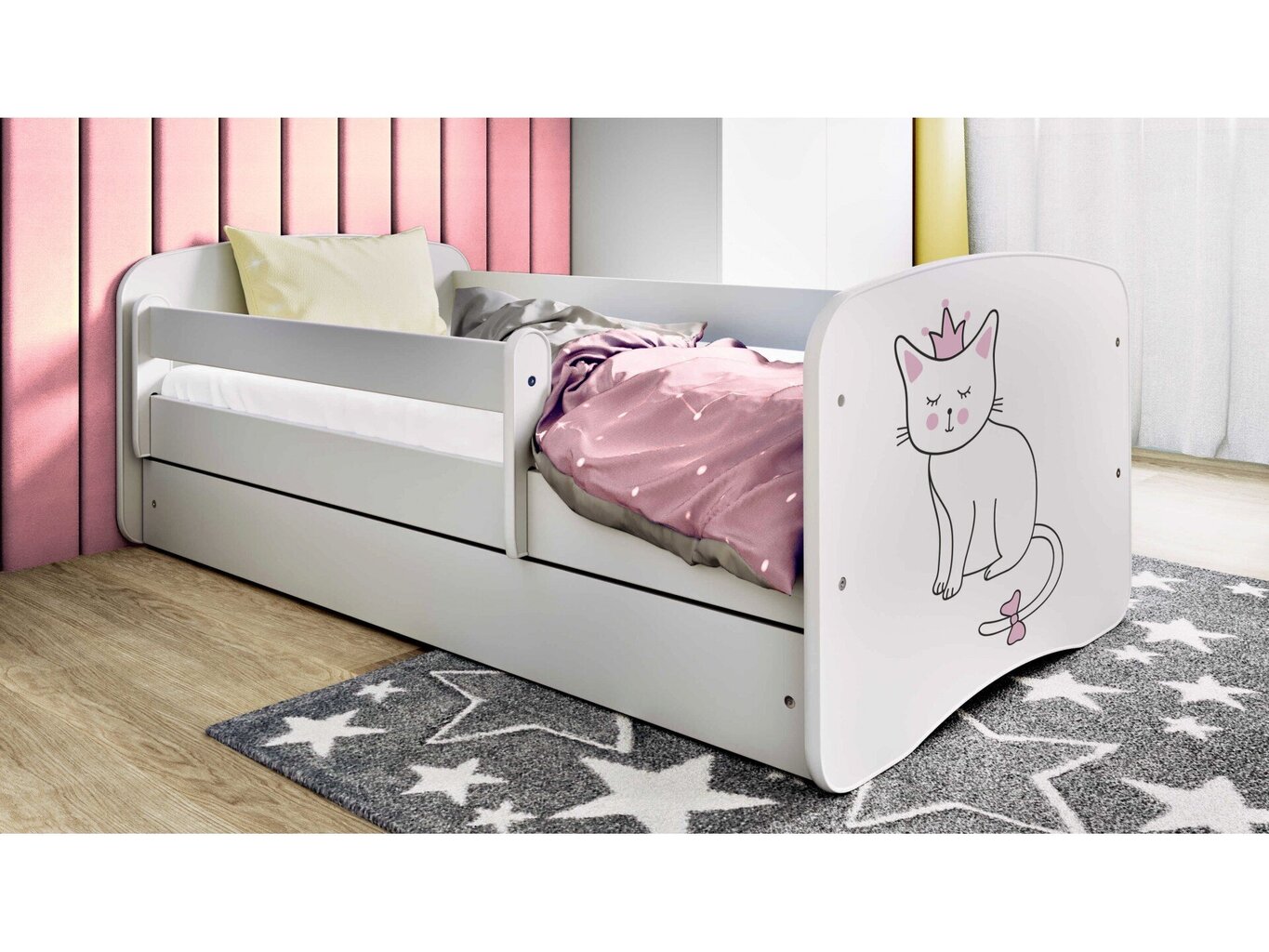 Lastevoodi ilma madratsita/sahtlita Kocot Kids BabyDreams White cat, valge hind ja info | Lastevoodid | hansapost.ee