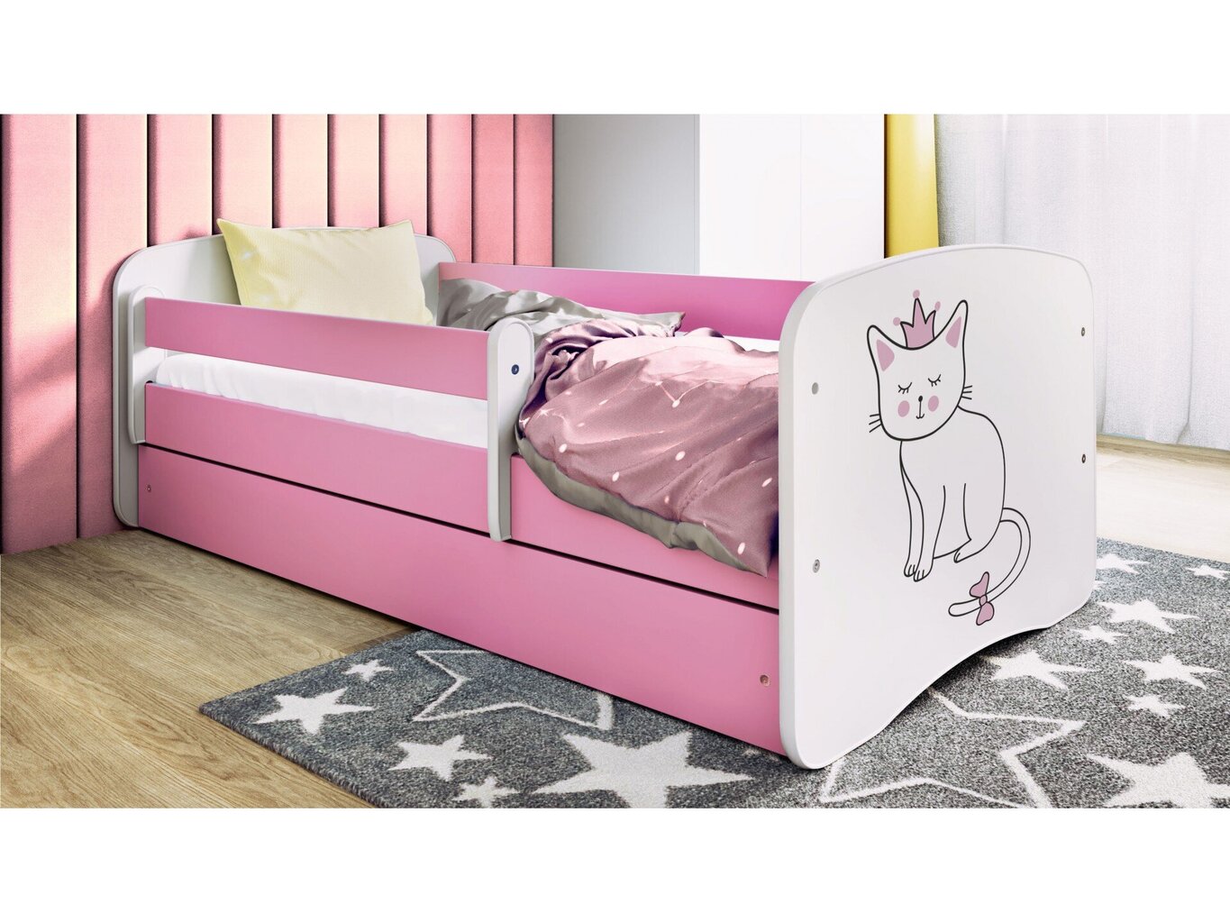 Lastevoodi ilma madratsita/sahtlita Kocot Kids BabyDreams Pink cat, roosa hind ja info | Lastevoodid | hansapost.ee