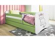 Lastevoodi ilma madratsita/sahtlita Kocot Kids BabyDreams Green cat, roheline hind ja info | Lastevoodid | hansapost.ee