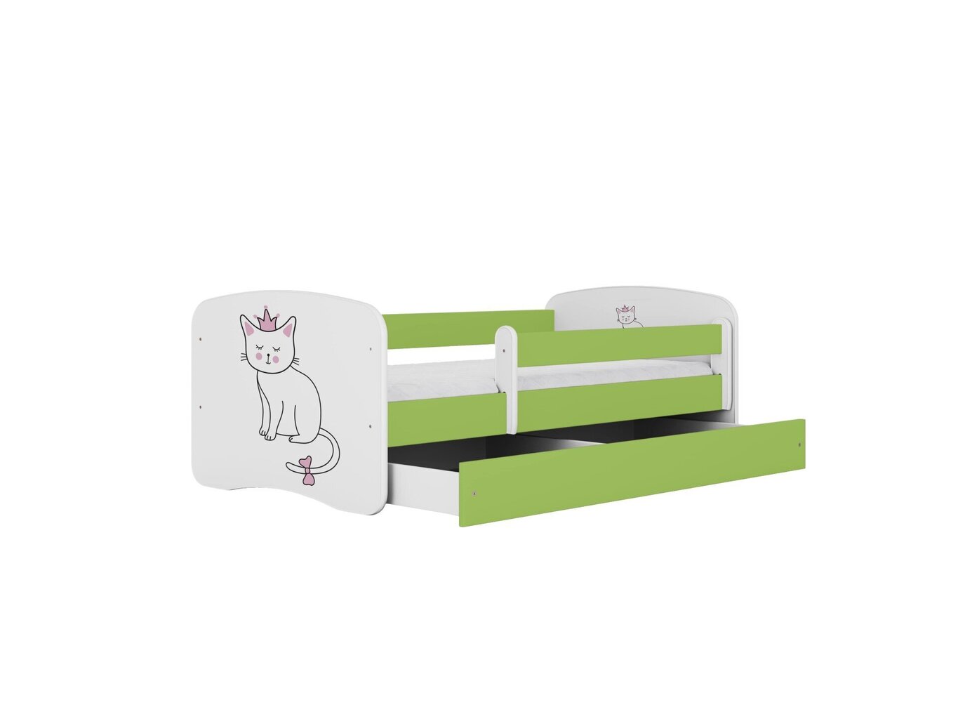 Lastevoodi ilma madratsita/sahtlita Kocot Kids BabyDreams Green cat, roheline hind ja info | Lastevoodid | hansapost.ee