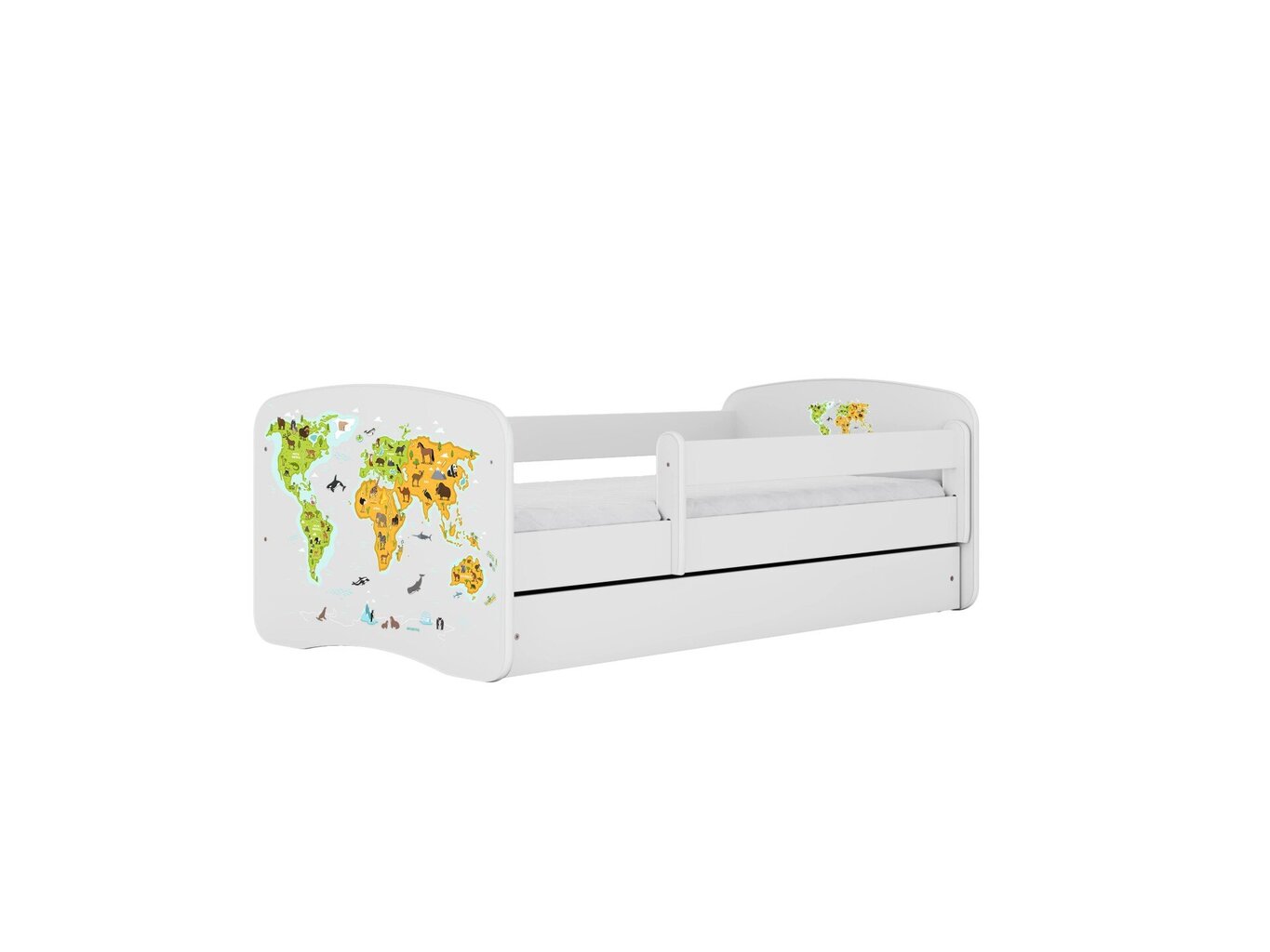 Lastevoodi ilma madratsita/sahtlita Kocot Kids BabyDreams White map, valge price and information | Lastevoodid | hansapost.ee