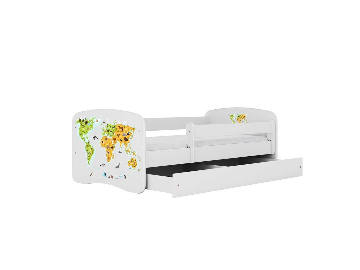 Lastevoodi ilma madratsita/sahtlita Kocot Kids BabyDreams White map, valge hind ja info | Lastevoodid | hansapost.ee