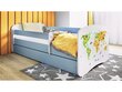 Lastevoodi ilma madratsita/sahtlita Kocot Kids BabyDreams Blue map, sinine цена и информация | Lastevoodid | hansapost.ee