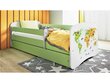 Lastevoodi ilma madratsita/sahtlita Kocot Kids BabyDreams Green map, roheline цена и информация | Lastevoodid | hansapost.ee