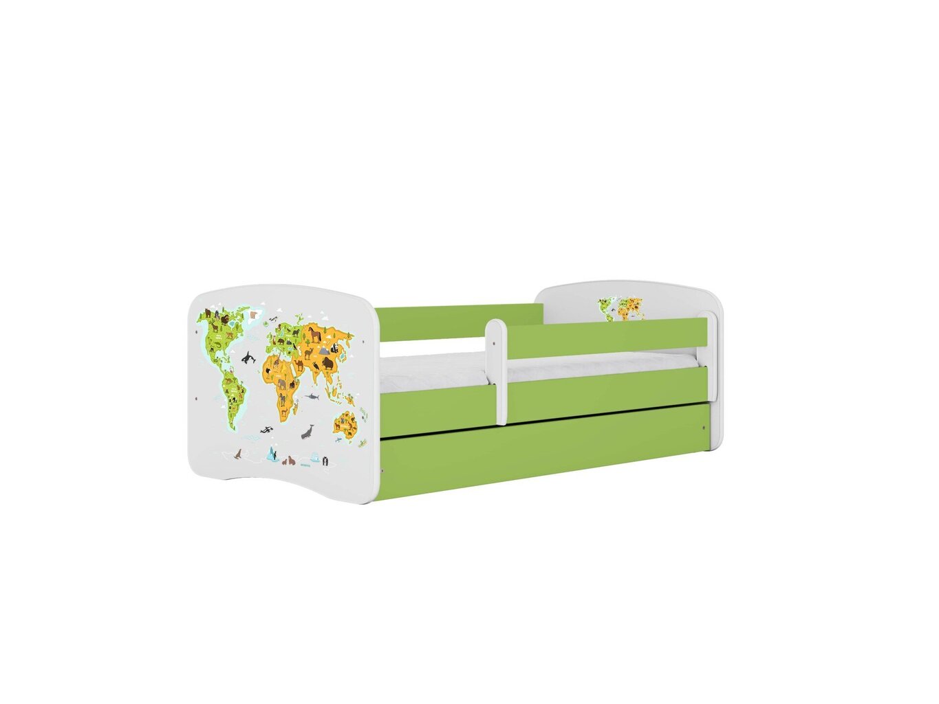 Lastevoodi ilma madratsita/sahtlita Kocot Kids BabyDreams Green map, roheline hind ja info | Lastevoodid | hansapost.ee