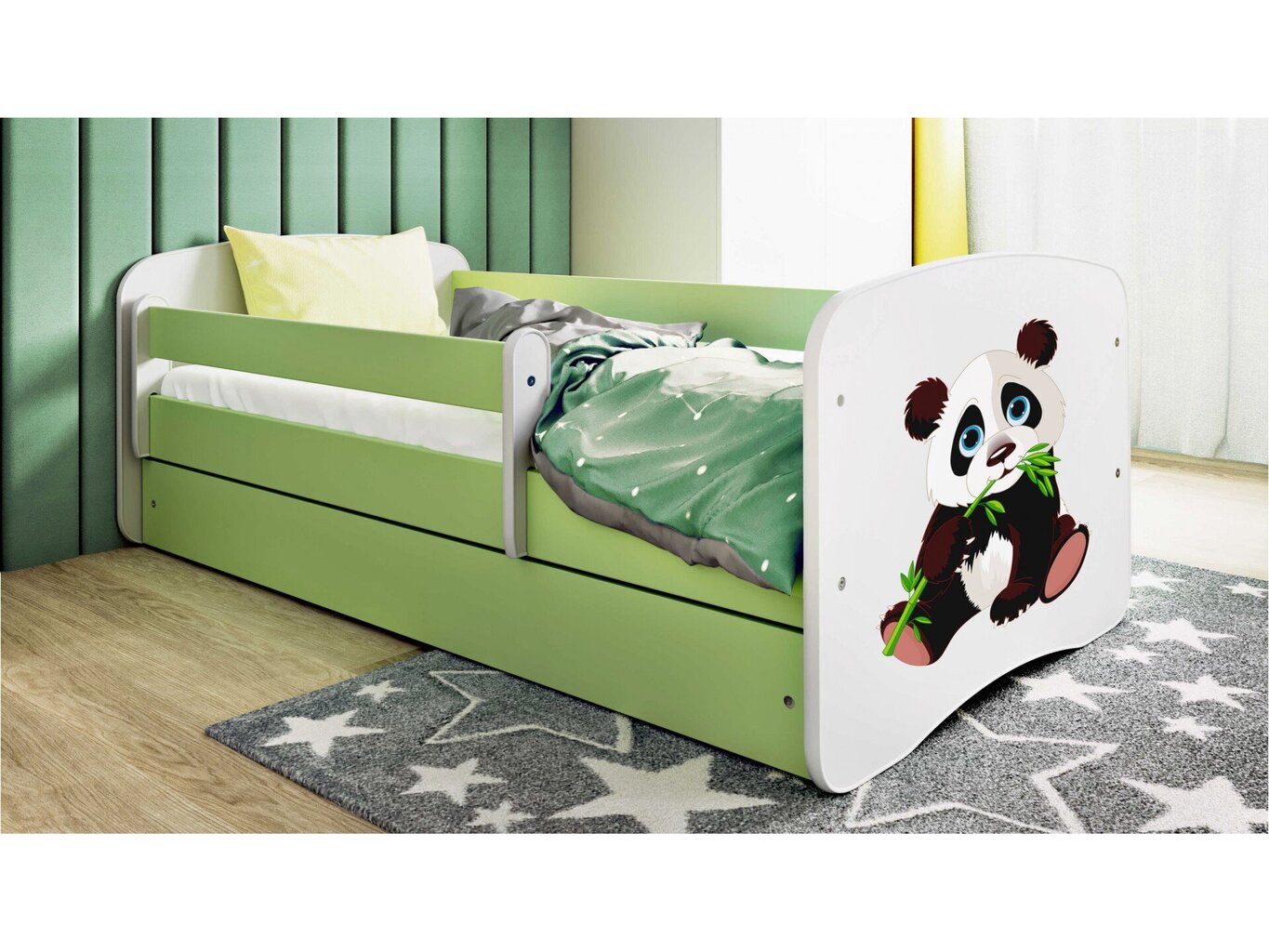 Lastevoodi ilma madratsita/sahtliga Kocot Kids BabyDreams Green panda 2, roheline цена и информация | Lastevoodid | hansapost.ee