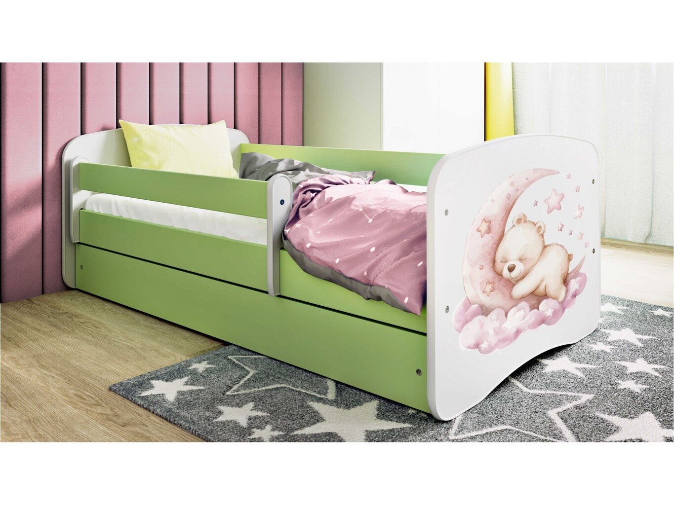 Lastevoodi ilma madratsita/sahtlita Kocot Kids BabyDreams Green dream, roheline hind ja info | Lastevoodid | hansapost.ee