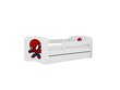 Lastevoodi ilma madratsita/sahtlita Kocot Kids BabyDreams White spiderman, valge/punane hind ja info | Lastevoodid | hansapost.ee