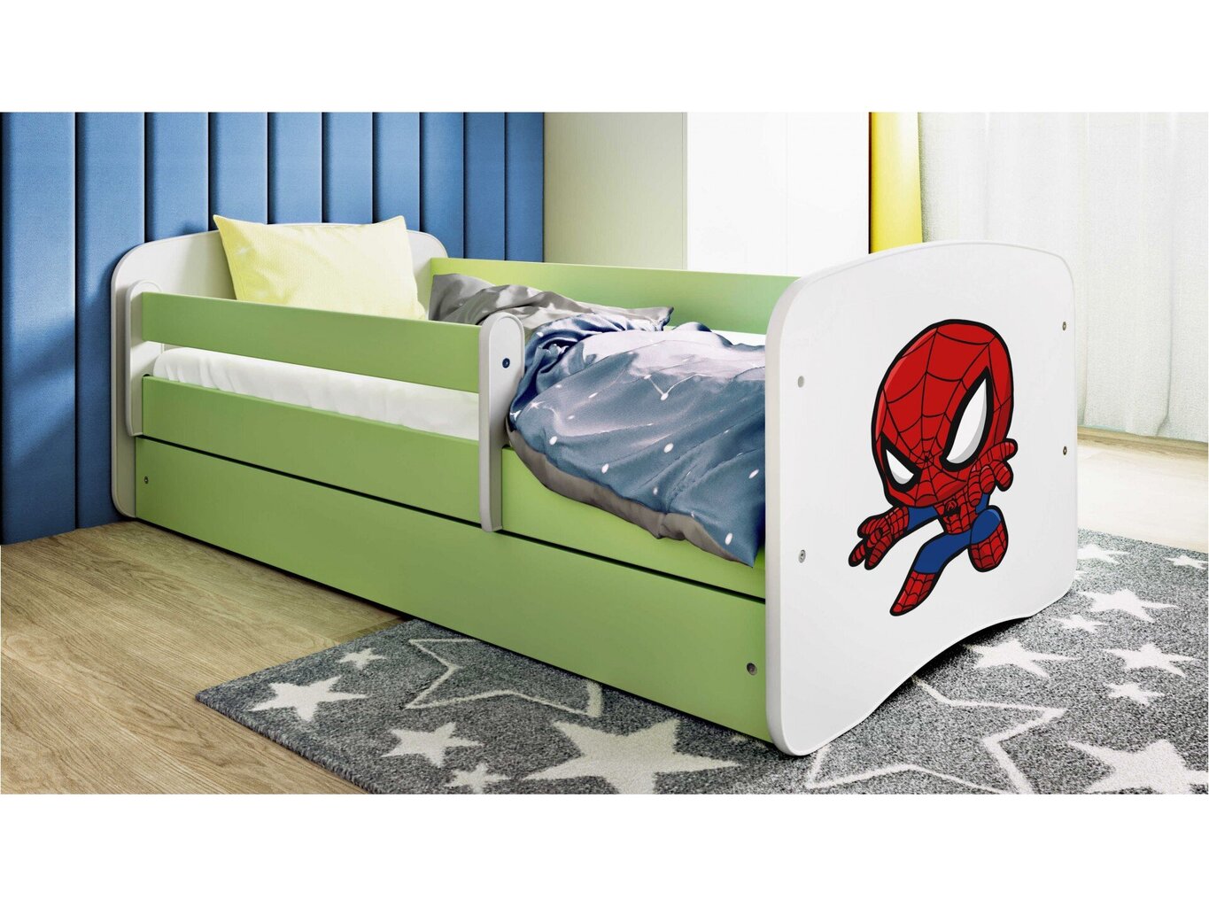 Lastevoodi ilma madratsita/sahtliga Kocot Kids BabyDreams Green spiderman, roheline hind ja info | Lastevoodid | hansapost.ee