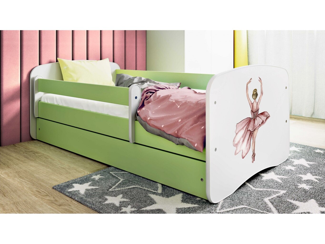 Lastevoodi ilma madratsita/sahtliga Kocot Kids BabyDreams Green dancer, roheline hind ja info | Lastevoodid | hansapost.ee