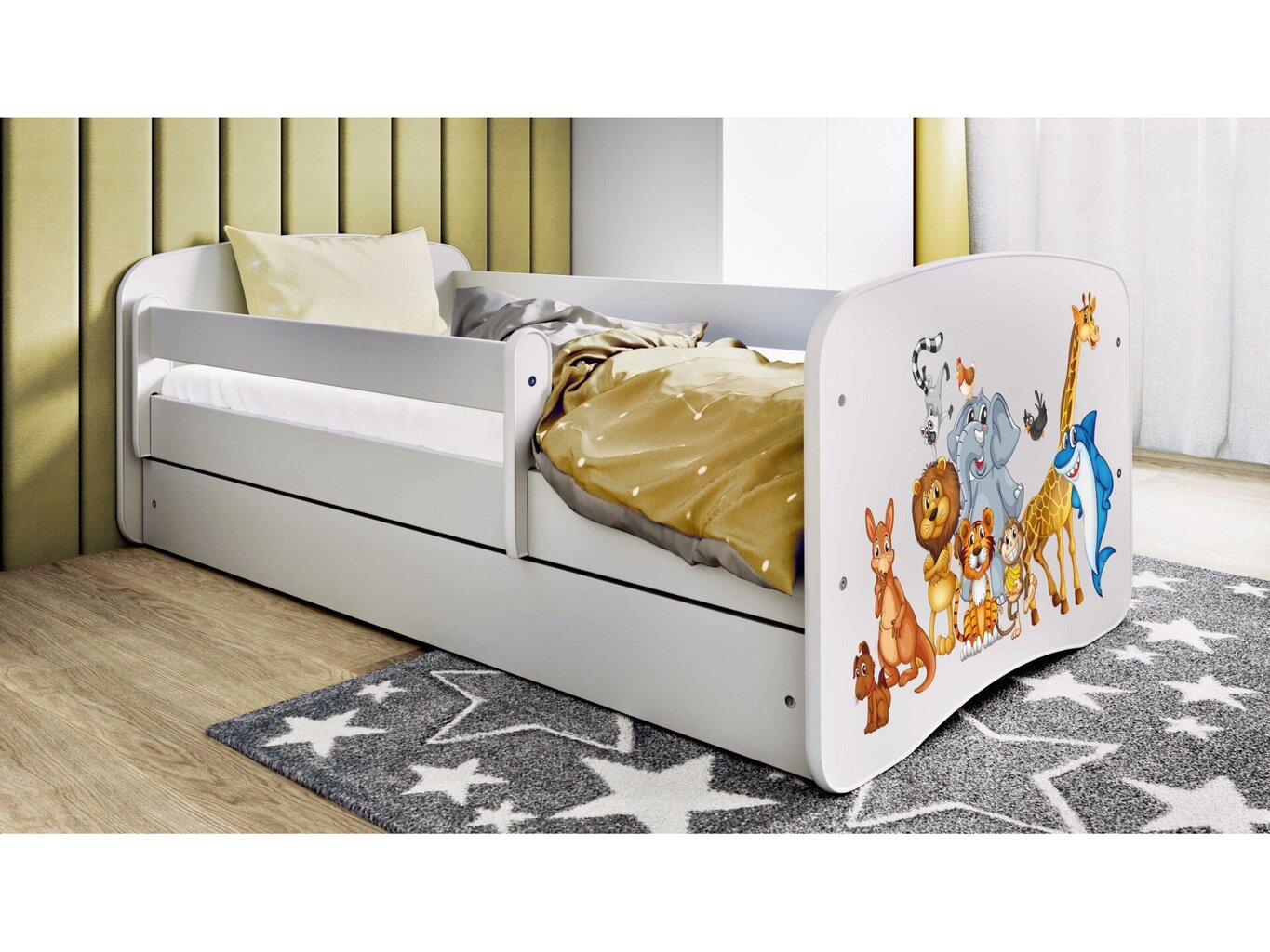 Lastevoodi ilma madratsita/sahtliga Kocot Kids BabyDreams White animals, valge hind ja info | Lastevoodid | hansapost.ee