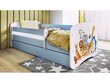 Lastevoodi ilma madratsita/sahtliga Kocot Kids BabyDreams Blue animals, sinine hind ja info | Lastevoodid | hansapost.ee