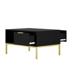 Kohvilaud Austin, 80x60x45,4 cm, must/kuldne price and information | Coffee tables | hansapost.ee