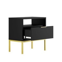 Öökapp Austin, 55x33x56,4 cm, must/kuldne price and information | Nightstands | hansapost.ee