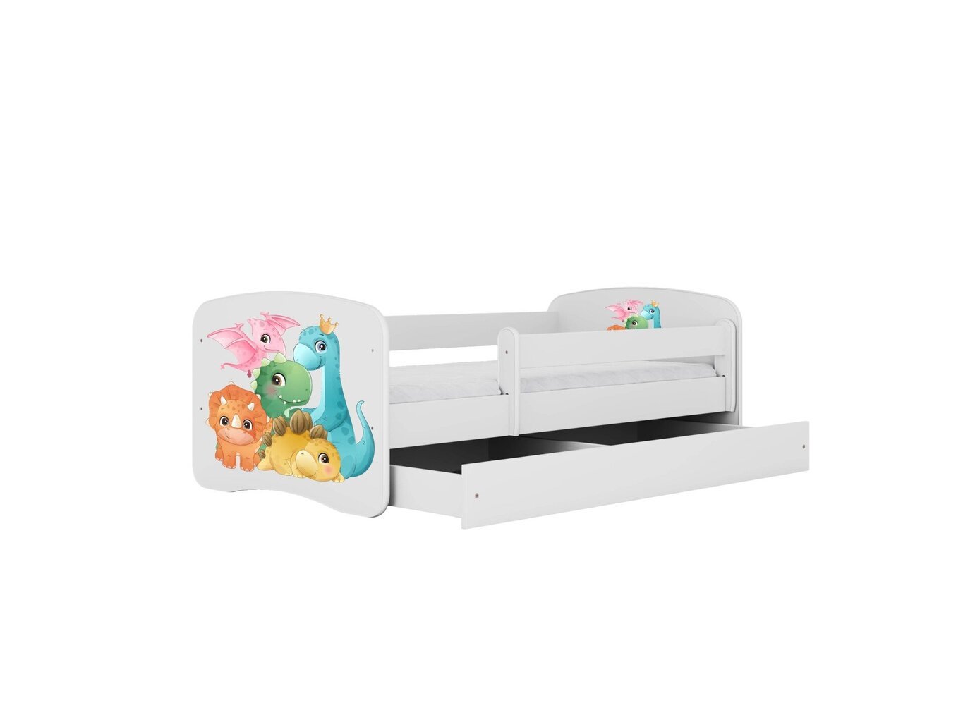 Lastevoodi madratsiga/sahtliga Kocot Kids BabyDreams White tiny dinos, valge цена и информация | Lastevoodid | hansapost.ee